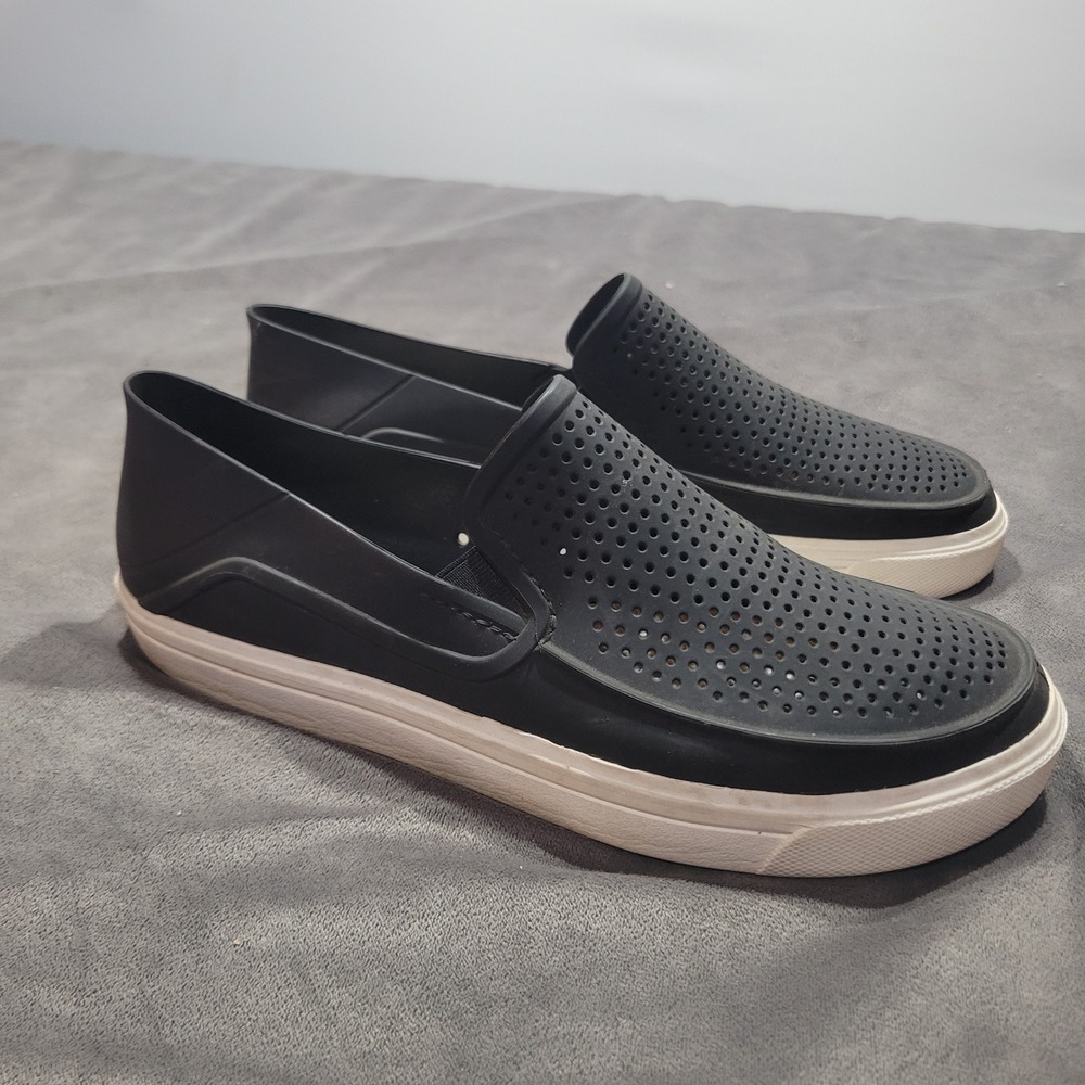 Crocs CitiLane Roka‎ Slip-On Sneakers Mens Black White Perforated Water Shoes - Picture 8 of 10